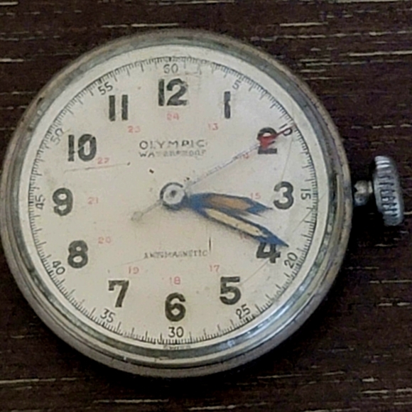 VTG Olympic Seven 7 Jewels Waterproof Trench Swiss Wristwatch Watch Parts Repair - Picture 5 of 12